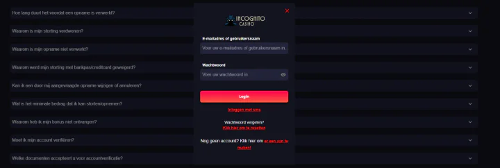 incognitocasino inloggen